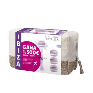 Gillette Venus Breeze Ibiza: Set de Depilación con Neceser y 4 Recambios de Cuchilla