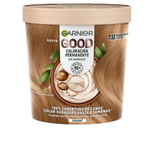 Garnier GOOD Coloración Permanente #7.12 Rubio Café Latte - 217 ml de Brillo y Suavidad