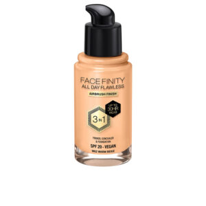 Max Factor Facefinity Flawless 3 en 1 Base de Maquillaje #W62 - Beige Cálido 30 ml