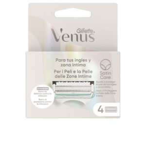 Gillette VENUS INTIMA Cargador con 4 Recambios Suaves y Efectivos