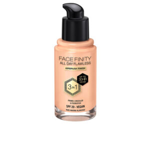 Max Factor Facefinity 3 en 1: Base Flawless Todo el Día - N45 Almendra Cálida (30 ml)