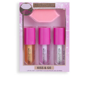 Revolution Make Up KISS & GO: Set Exfoliante y Aceites Labiales (4 pz)