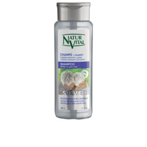 CHAMPÚ SILVER NATUR VITAL - Brillo y Vitalidad para Cabello Blanco y Gris - 300 ml