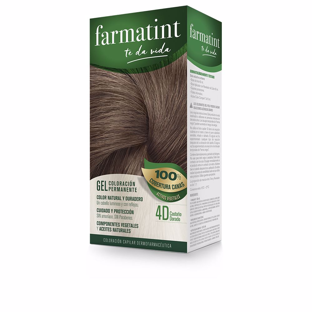 Farmatint Gel Coloración Permanente Castaño Dorado #4D - Pack de 5 Unidades