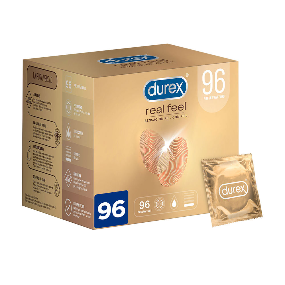 Durex Real Feel - Pack de 96 Preservativos Piel con Piel