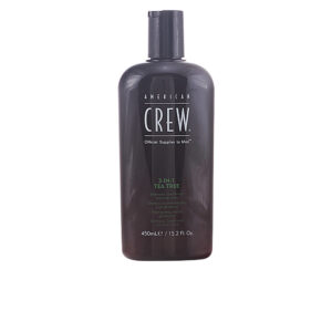 American Crew Tea Tree Energizing 3 en 1: Champú, Acondicionador y Gel de Ducha 450 ml