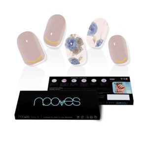 Láminas de Uñas de Gel Premium Luxe Floral Metalizado - Nooves (20 unidades)