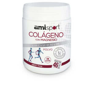 "Amlsport Colágeno Fresa con Magnesio y Vitaminas C, B1, B2 y B6 - Potenciado para tu Bienestar"