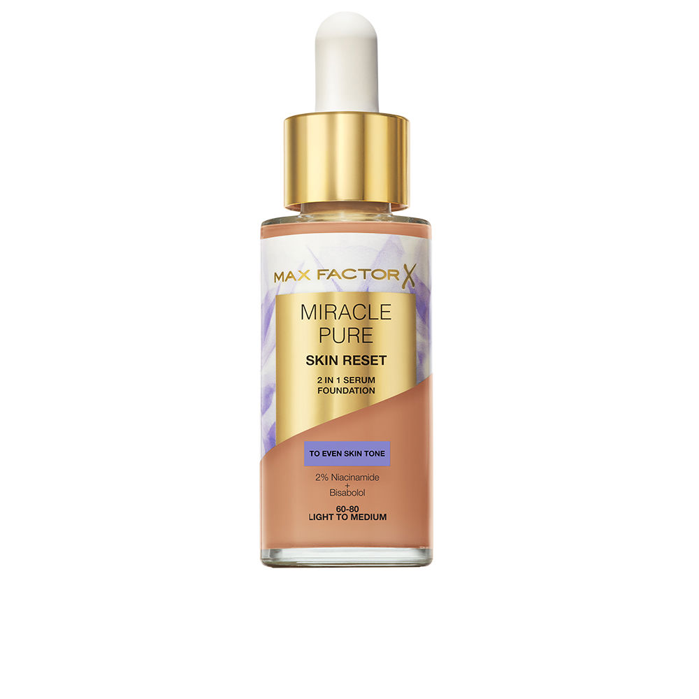 Sérum Multicolor ILUMINADOR Miracle Pure - MAX FACTOR 30 ml (Tono #60 - 80 Ligero a Medio)