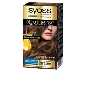 Syoss OLEO INTENSE Tinte Sin Amoniaco #6.10 - Rubio Oscuro, 5 pz - Color Intenso y Suave.