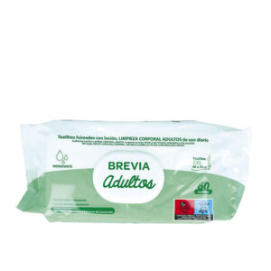 Toallitas Hidratantes BREVIA con Loción para Adultos - Pack de 60 Unidades (30x20 cm) - Salustar