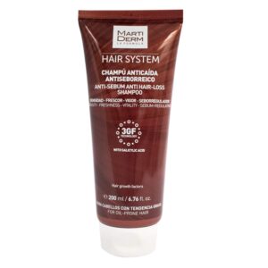 MARTIDERM HAIR SYSTEM Champú Anticaída y Antiseborreico 200 ml - Fortalecimiento y Control de Grasa