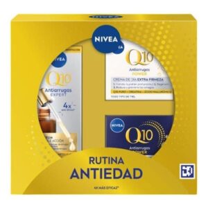 NIVEA Q10 ANTI-AGING RUTINA COMPLETA EN ESTUCHE 3 PZ: Crema de Día, Crema de Noche y Sérum Doble Acción