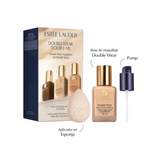 ESTÉE LAUDER DOUBLE WEAR ESTUCHE DE BASE DE MAQUILLAJE #Tawny - Kit Completo 30 ml + Pump + Esponja