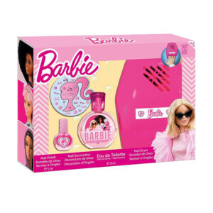 Barbie Glam Set 4 en 1 - Eau de Toilette + Esmalte + Accesorios de Uñas - CARTOON