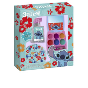 LORENAY STITCH BELLEZA: Estuche Premium de 3 Piezas con Eau de Toilette, Espejo y Set de Maquillaje