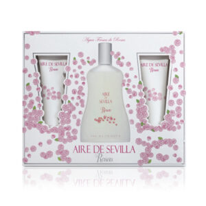 AIRE DE SEVILLA Rosas Set de Belleza 3 Piezas: Eau de Toilette, Gel de Ducha y Crema Hidratante