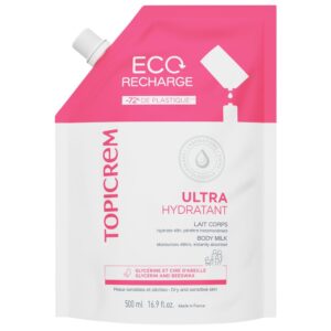 TOPICREM Leche Ultra Hidratante Corporal Recarga 500 ml - Hidratación Intensa y Duradera
