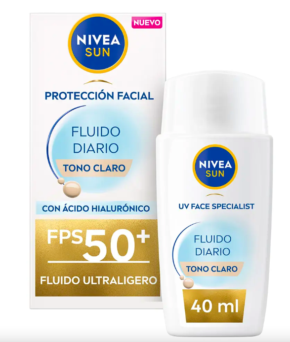 SUN FLUIDO DIARIO protección facial SPF50+ #tono claro 40 ml - Imagen 2