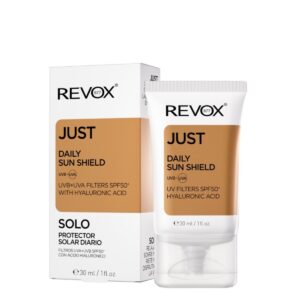 REVOX B77 Protector Solar Diario SPF50+ con Ácido Hialurónico - Filtros UVA+UVB, 30 ml