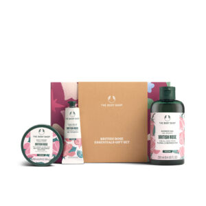THE BODY SHOP Small British Rose Estuche 3 Piezas: Yogur Corporal 200 ml, Crema de Manos 30 ml y Gel de Ducha 250 ml