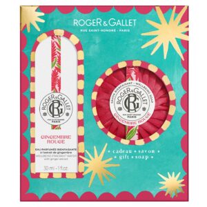 Roger & Gallet Gingembre Rouge Agua Perfumada Bienestar - Estuche de 2 Piezas (Agua Perfumada 100 ml + Mikado 1 ud)