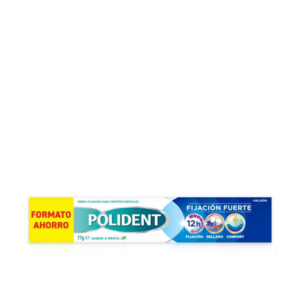 POLIDENT Crema Fijadora para Prótesis Dentales - Fijación Fuerte, Sabor menta, 77 gr