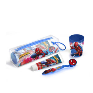 LORENAY Spider-Man Dental Estuche 3 piezas con dentífrico 75 ml, cepillo dental, vaso y neceser
