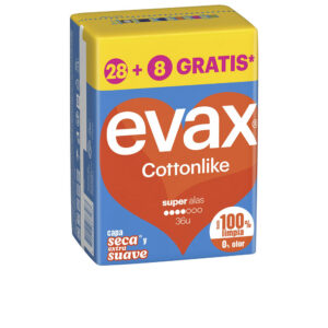 EVAX CottonLike Compresas con Alas Super 36 U