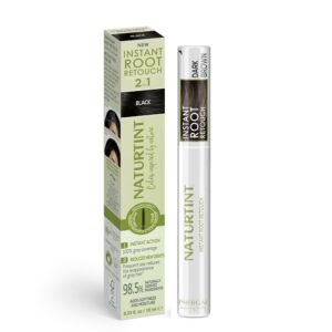 NATURTINT Instant Root Retouch 2 en 1 – Retocador Temporal de Canas, Dark Brown, 10 ml