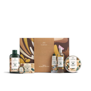THE BODY SHOP Large Shea Estuche 6 pz: crema de ducha 250 ml, manteca labial 10 ml, jabón limpiador para rostro y cuerpo 100 gr, bálsamo de manos 30 ml, body mist 100 ml, manteca corporal 200 ml