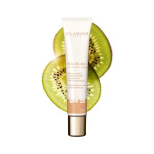 CLARINS Skin Illusion Tinted Moisturizer – Tratamiento antiedad con color, efecto glow, SPF25, tono #05, 40 ml