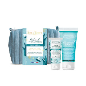 BEAUTERRA Ritual Aloe Vera Hidratante Estuche 3 pz: Gel de ducha 200 ml + Crema corporal 100 ml + Neceser 1 u