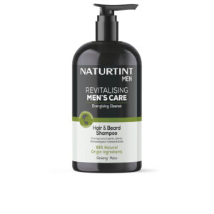 NATURTINT Revitalising Men's Care Champú para Cabello y Barba, Limpieza Energizante, 500 ml