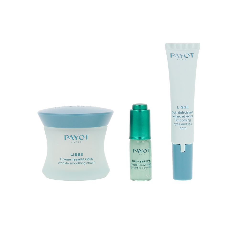PAYOT Lisse Estuche 3 pz – Crema 50 ml + Tratamiento ojos y labios 15 ml + Sérum 5 ml