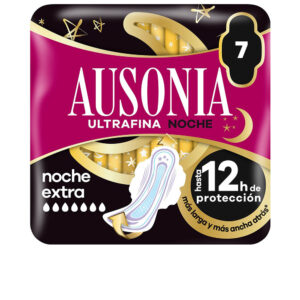AUSONIA Compresas Noche Extra con Alas, 7 Unidades
