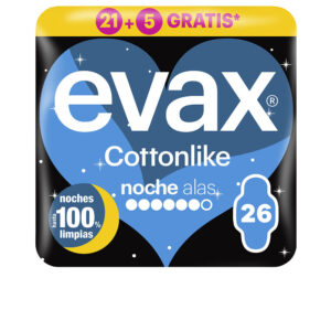 EVAX COTTONLIKE Compresas Noche con Alas, 26 u