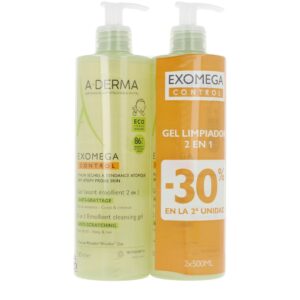 A-DERMA EXOMEGA CONTROL Gel Emoliente 2en1 Pack 2 x 500 ml