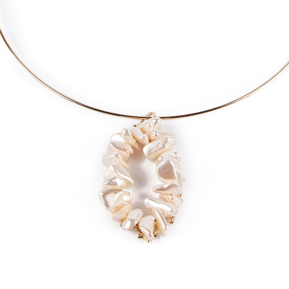 SHABAMA MISSISSIPPI LUXE Collar de Perlas Oro Brillo 1 u