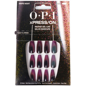 OPI xPRESS/ON Uñas Artificiales Nail Art Swipe Night – 30 Uds.