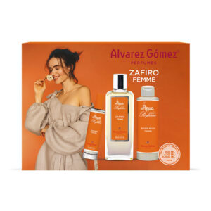 ALVAREZ GOMEZ ZAFIRO FEMME Estuche 3 pz - Eau de Parfum 150 ml + Eau de Parfum 30 ml + Loción corporal 200 ml