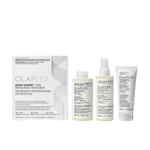 OLAPLEX Estuche 3 pz: Moldeador de Enlaces + Tratamiento de Reconstrucción de Rizos – Paso 1 (250 ml) + Paso 2 (180 ml) + Paso 3 (100 ml)