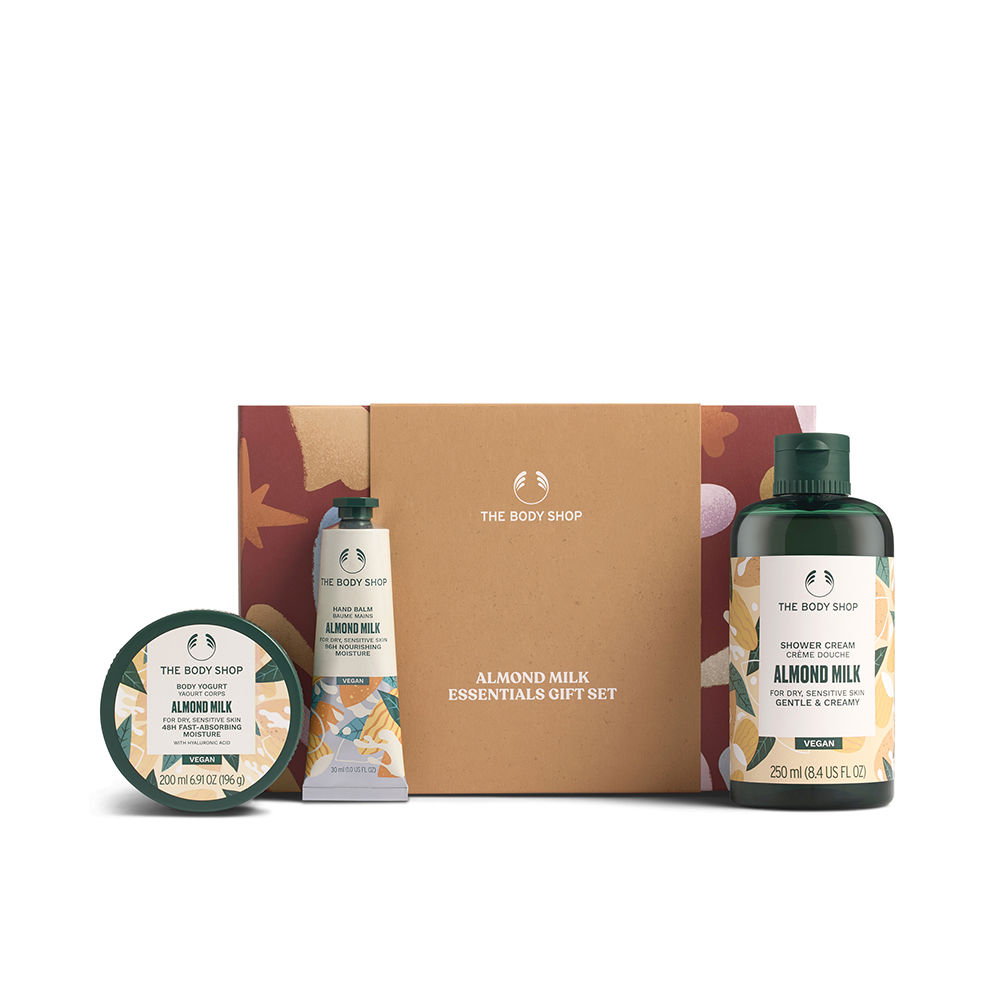 THE BODY SHOP Small Almond Milk Estuche 3 pz: Yogur Corporal 200 ml, Bálsamo de Manos 30 ml, Crema de Ducha 250 ml